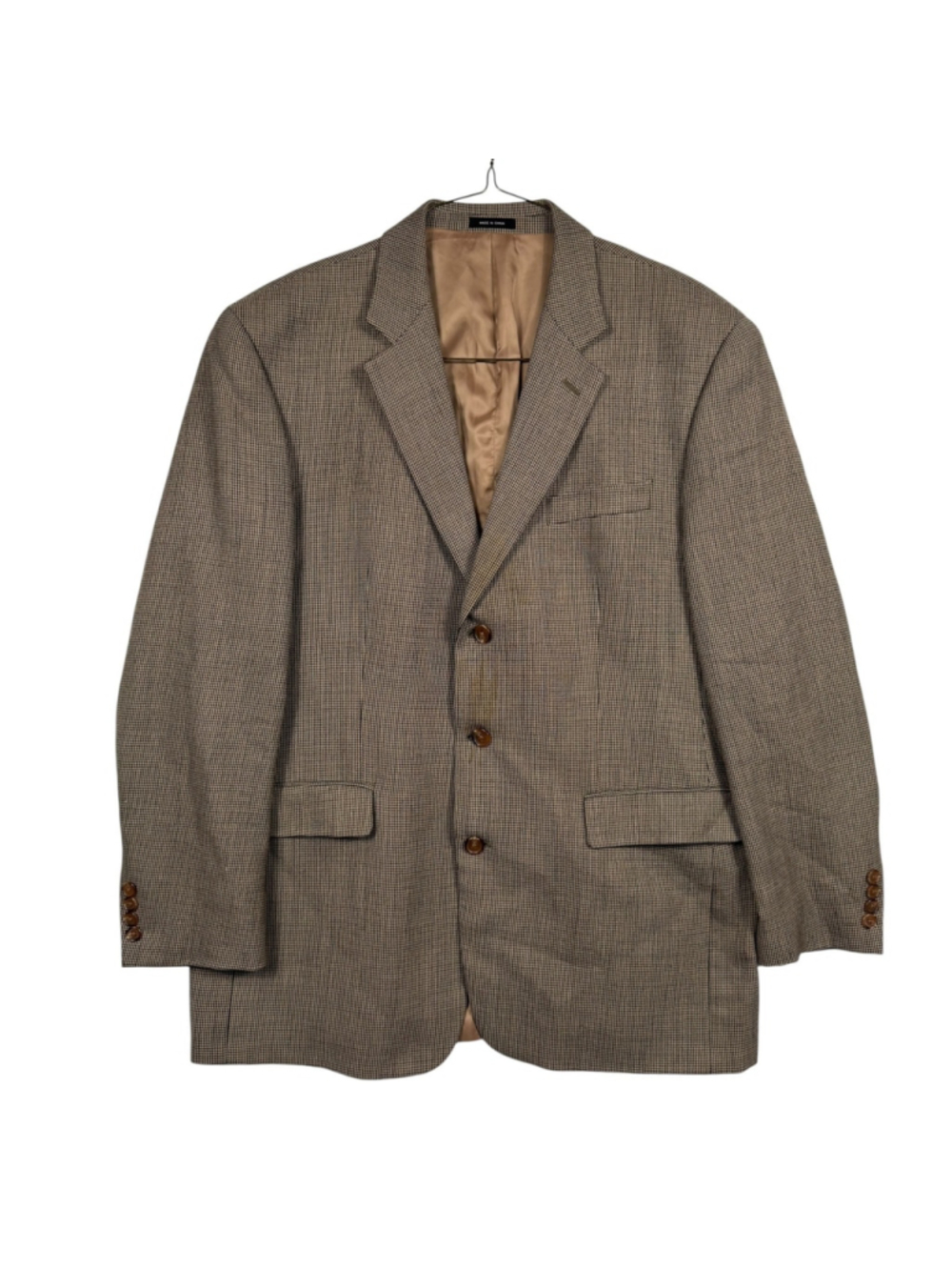 Lauren Ralph Lauren Blazer Jacket Brown Lambs Wool Tweed Notch Lapel Mens 44 L